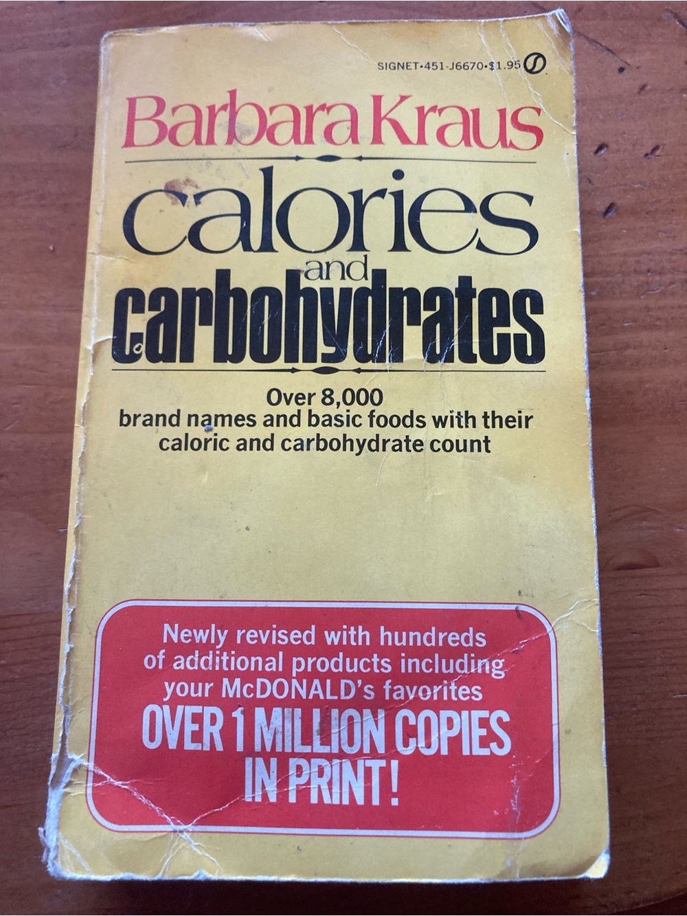 Barbara Kraus 'Calories and Carbohydrates' Yellow Paperback